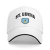 Saint Lucia Flag Baseball Caps Hip Hop Sandwich Hat Unisex Women Breathable Dad Hat Fishing