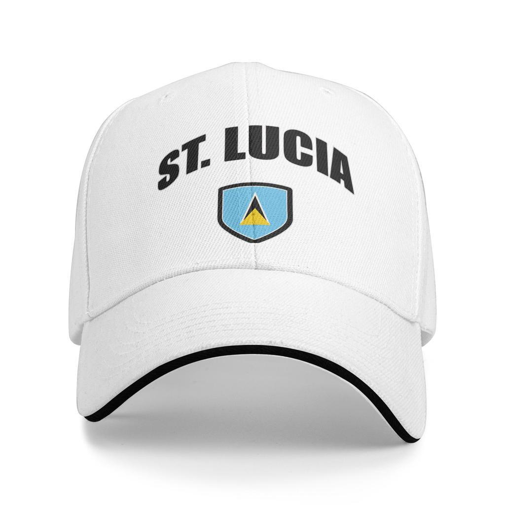 Saint Lucia Flag Baseball Caps Casual Sandwich Cap Unisex Style Breathable Headwear Workouts