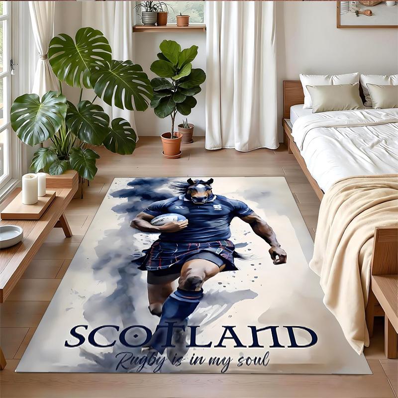 Tappeto Antiscivolo in Velluto di Cristallo, Tappeto con Design della Nazionale Scozzese per Interni, Soggiorno, Camera da Letto, Decorazione per la Casa