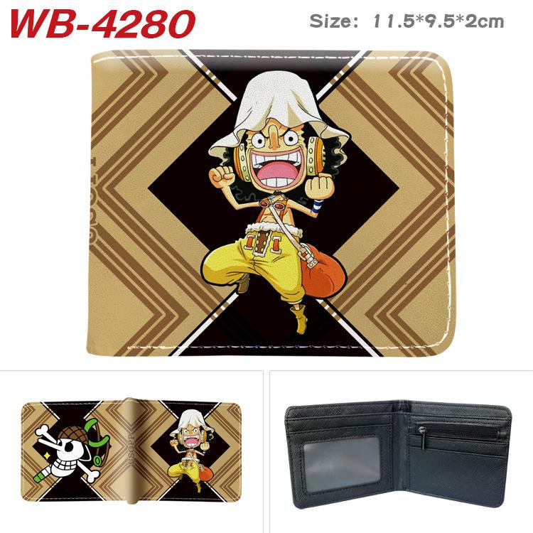 One Piece Anime Portemonnee Luffy Print Korte Dubbelgevouwen Kaarthouder Kleurrijk Portemonneetje