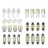 28Pcs/Set Car Interior White Led Light Dome License Plate Mixed Lamp Bulbs
