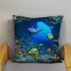 Cushion Cover Ocean Dolphin Pattern Underwater World Print Pillow  Kids Sofa Home Decor