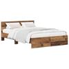 Bed Frame with Headboard Reclaimed Wood 135 X 190 Cm Engineered Wood