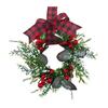 Christmas Cabinet Wreath Pine Needles Berries Pine Cones Decor Kitchen Shelves Indoor Outdoor Garland Winter Xmas Decoration