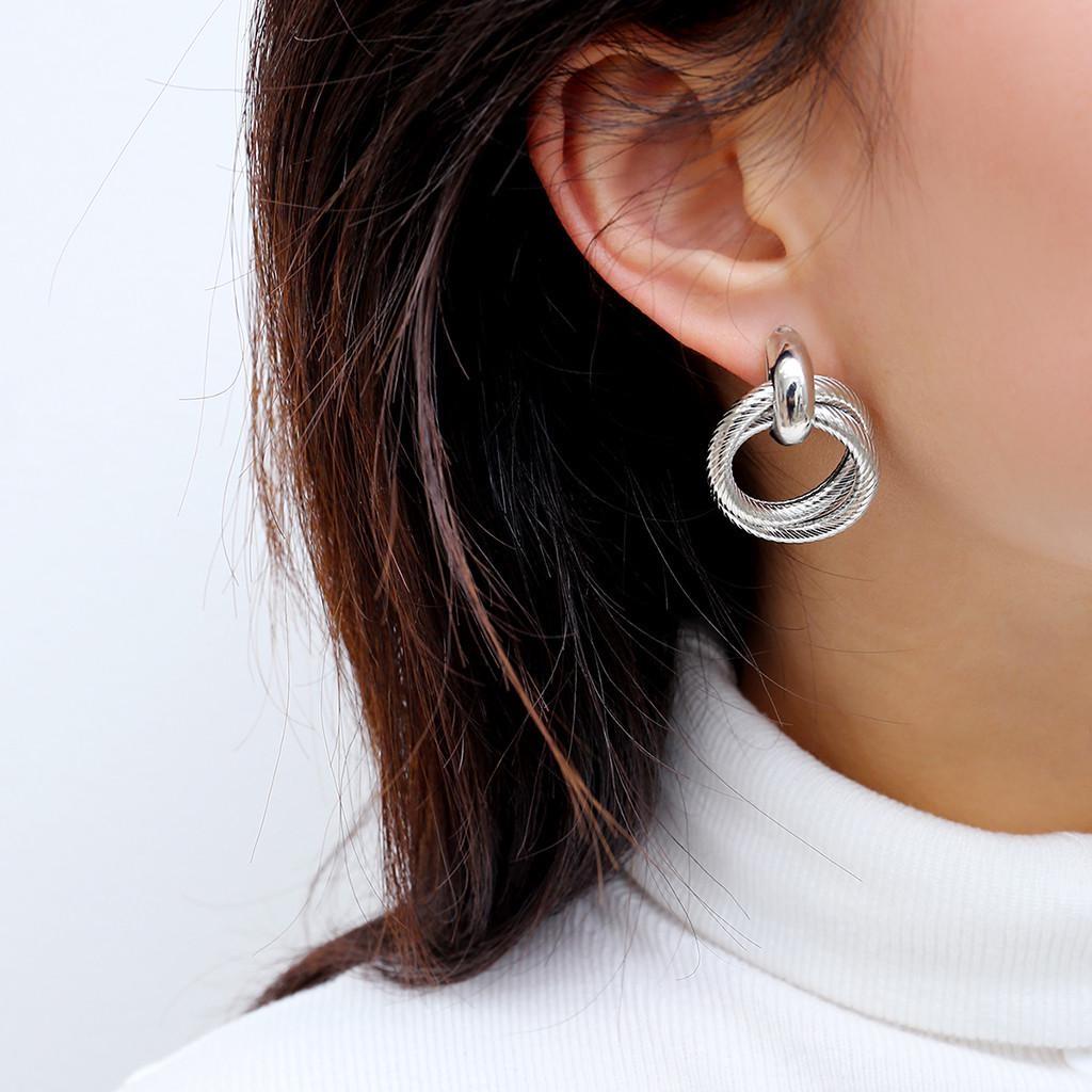 "Elegant Double-Layer Spiral Earrings for Women"