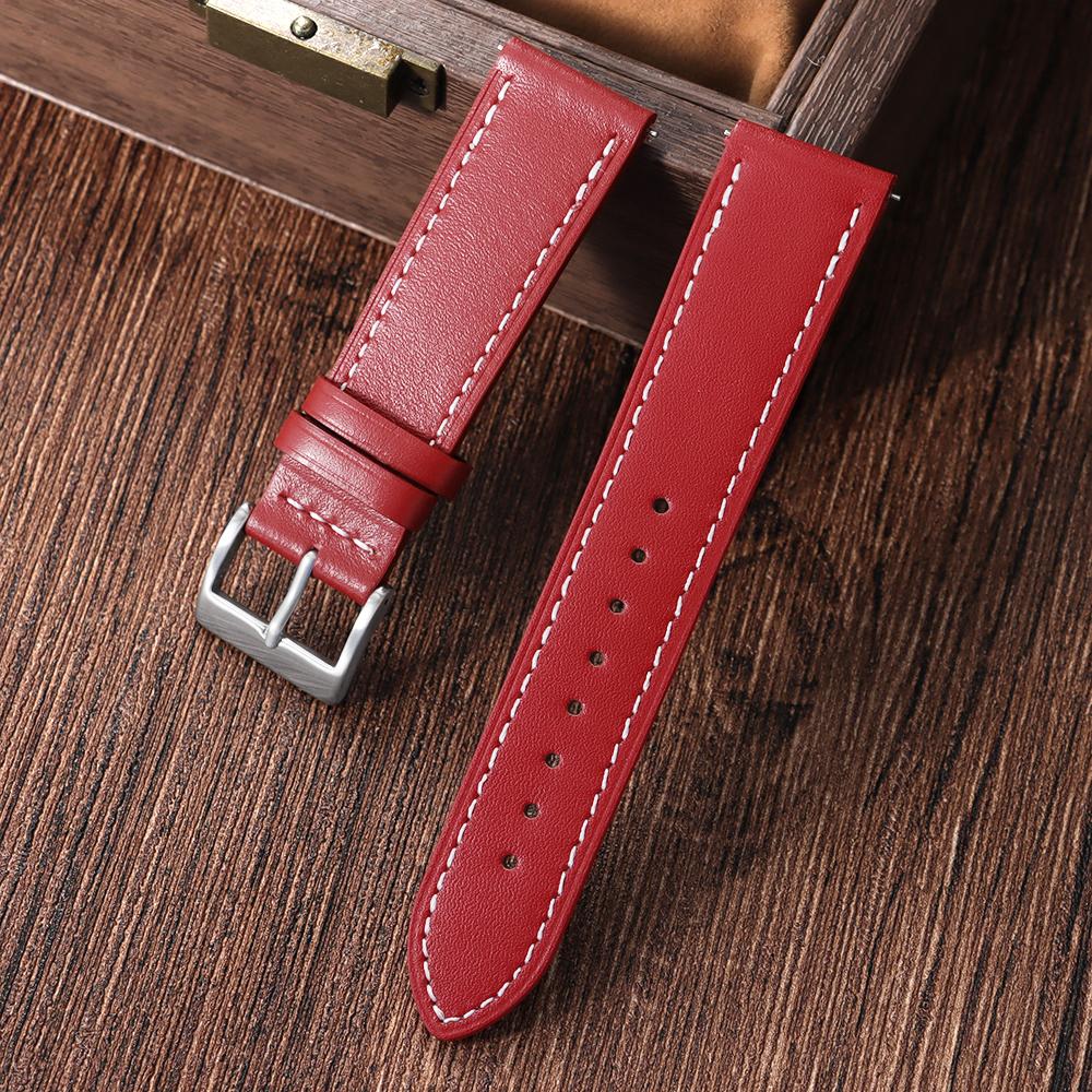 Premium Brown Cowhide Watchand Quick Release 18mm 20mm 22mm 24mm Watch Straps Top Grain Genuine Leather Watch Band for Men Women