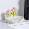Flower Shape Soap Dish Plastic Bathroom Drain Tray Portable Soap Holder Box Gadget