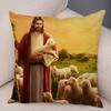 Vintage Jesus Christ Cushion Cover for Sofa Home Decor Colorful Cartoon Christ Savior Pillow Case Soft Plush Pillowcase Xcm