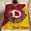 1 Stück Personalisierte Decke mit SG Dynamo Dresden Muster aus Flanell, geeignet für alle Jahreszeiten, für Heimdekoration, Wärme und Komfort, Geschenke, Weihnachtsgeschenk -HE200