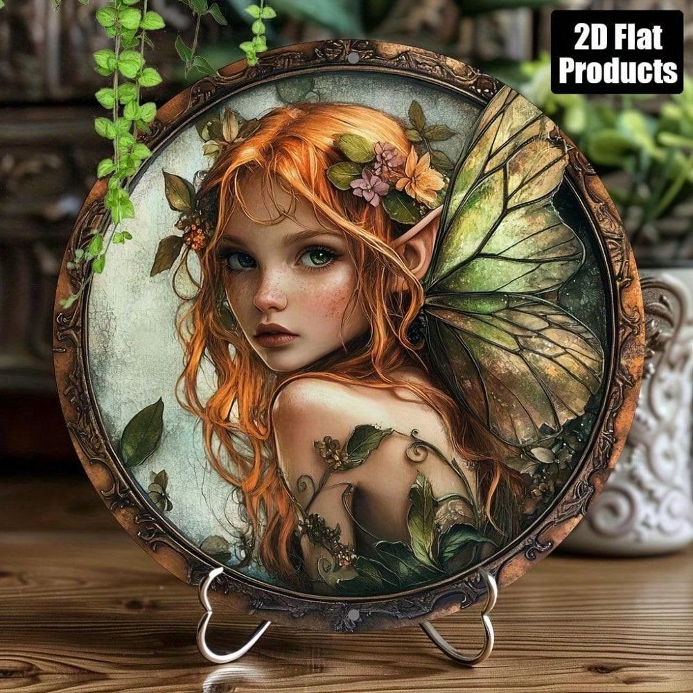Vintage Schmetterling Metall Wandkunst Schild Rundes Aluminium Dekor für Zuhause Bar Küche Büro