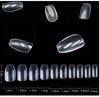 Acrylic Clear Nails Tips Short Coffin 500PCS Artificial False Nail Tip Full Cover 10 Sizes for Art Salons & Home DIY (clear)