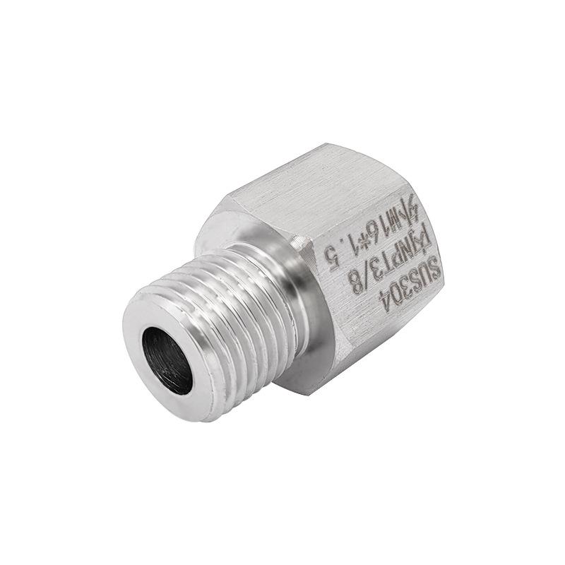 Gwintowany adapter ze stali nierdzewnej, reduktor metryczno-calowy, gwint zewnętrzny M16x1.5 na wewnętrzny NPT 3/8