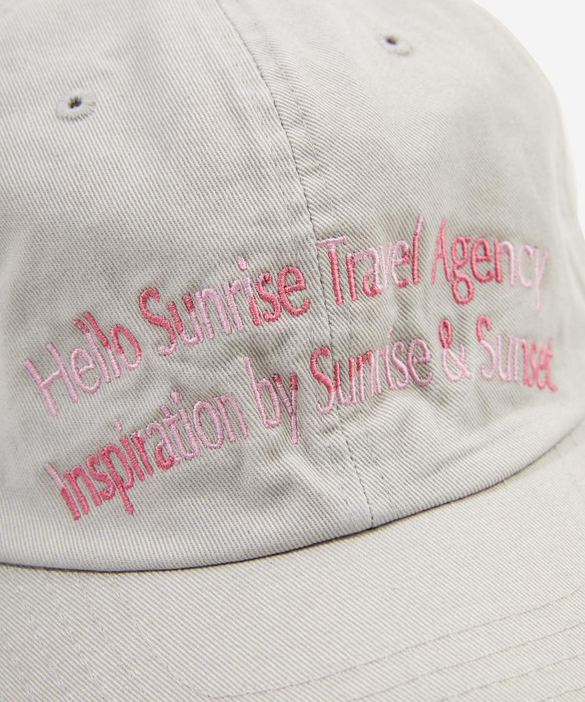 HELLO SUNRISE Dot Arch Logo Ball Cap_Warm Gray