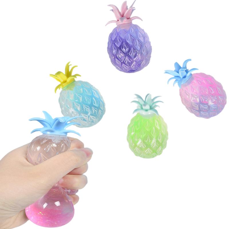 Squishy Pineapple Fruit Fidget Toys Playsets - Stress Relief Hand Anti-Anxiety Stretchy Slow Rising Creative DIY Sensory Toys Playsets