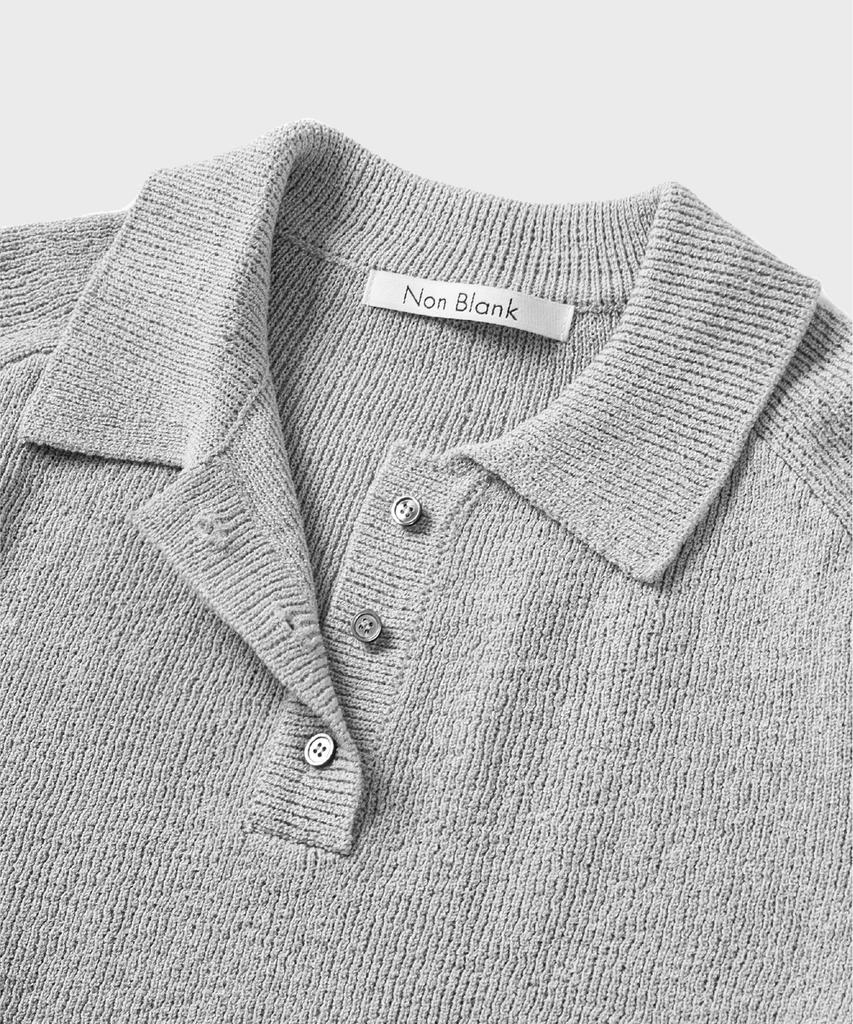 NONBLANK Raglan Half Sleeve Collar Knit_Grey