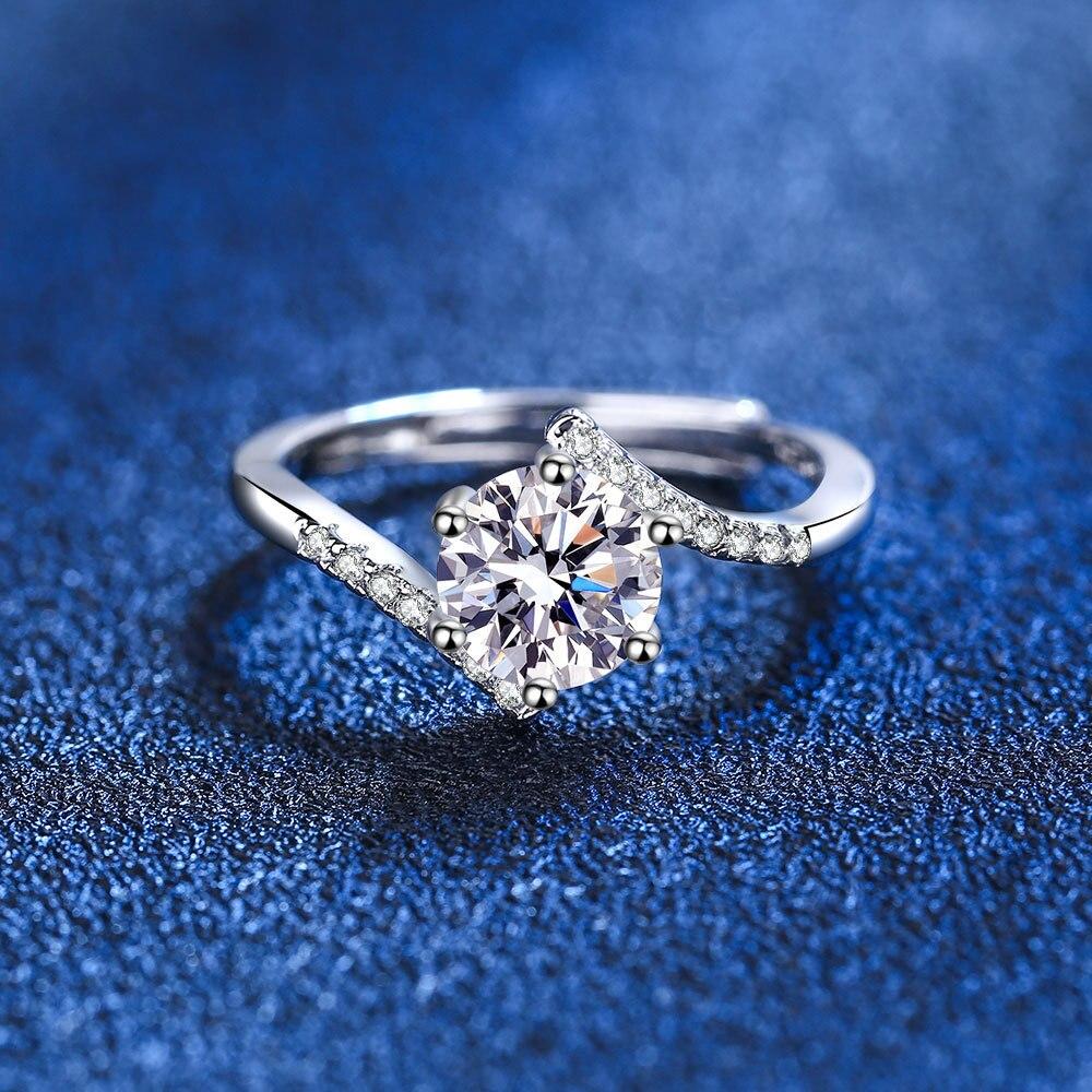 925 Sterling Silber Einfache Sechs Krallen Ringe Für Frauen Hochzeit Partei Trendy Schmuck Bijoux Geschenke jz470