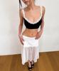 Binaj Lace Diagonal See-Through Skirt Cover-Up (White)