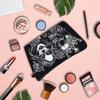 Skull Print Travel Makeup Bag Halloween Zipper Cosmetic Bags Large Capacity Travel Toiletries Organizer for Women Men