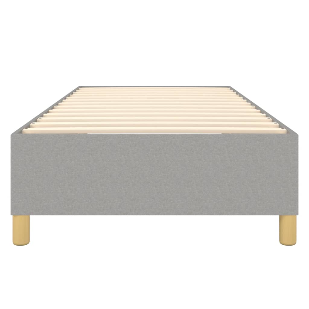 Box Spring Bed Frame Light Grey 90 X 190 Cm Fabric