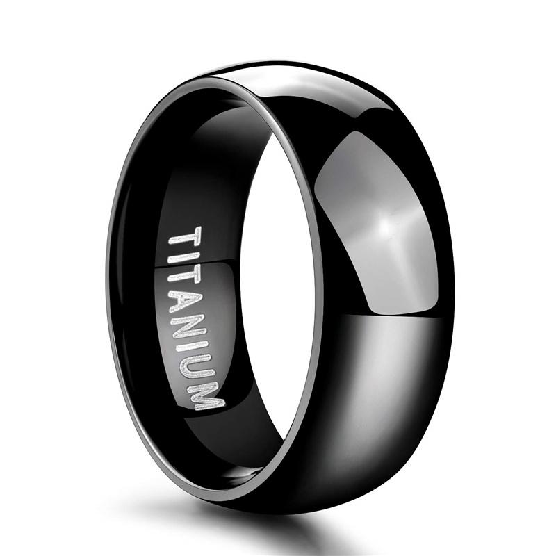 2/4/6/8mm Mens Wedding Band Polished Women Titanium Simple Engagement Classic Rings Black Silver Color Lady anel 3-15