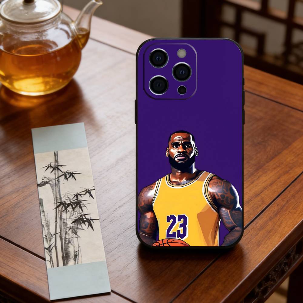 LeBron James Phone Case For iPhone 17,16,15,14,13,12,11 Plus,Pro Max,XS,Soft Silicone Black Cover