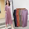 Vestido de Noite de Verão Feminino Manga Curta Algodão Modal Camisola Feminina Solta Longa Camisolas de Noite Roupas Caseiras Femininas de Verão