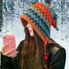 Cute Bear Plu Knitted Hat Womens Autumn Winter Large Head Circumference Face Slimming ColdProof Ear Protection Leon Fur Hat