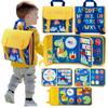 Montessori Toys Toddler Busy Board Preschool Learning Activities with 12 Life Skill Number Shape Dressup Animal Figures for Kids