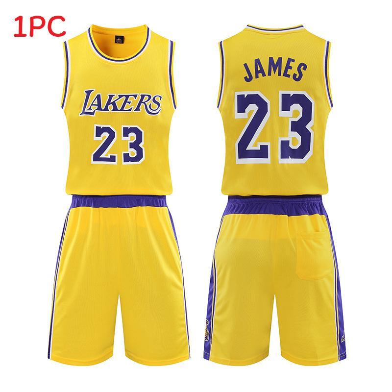 Set Maglia da Basket Lakers Lebron James con Tessuto ad Asciugatura Rapida per Bambini e Adulti