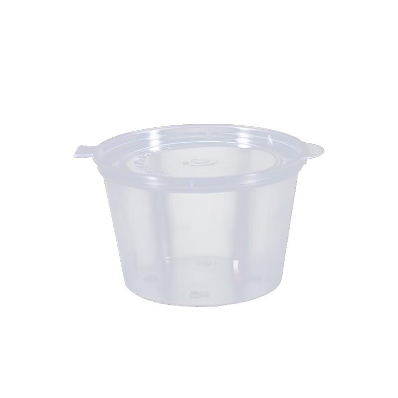 Disposable Microwavable Food Container with Integrated Sauce Cup