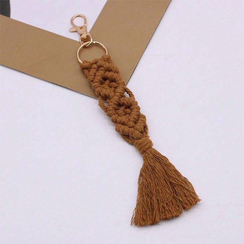 Boho Style Key Chain Handmade Rope Braided Key Bag Decoration Pendant Phone Case Lanyard Gift for Friends
