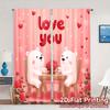 2D Flat Printing  JIT 2pcs   Curtains (Without Rod) Bear Romance Contemporary Popular Curtains Yarn Curtains All Seasons Perfect