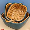 6pcs/set Sink Drain Basket Kitchen Double-layer Drain Baskets Vegetable Washing Box Basket Wash Basin Fruit Drainer Basket Kitchen Storage Box