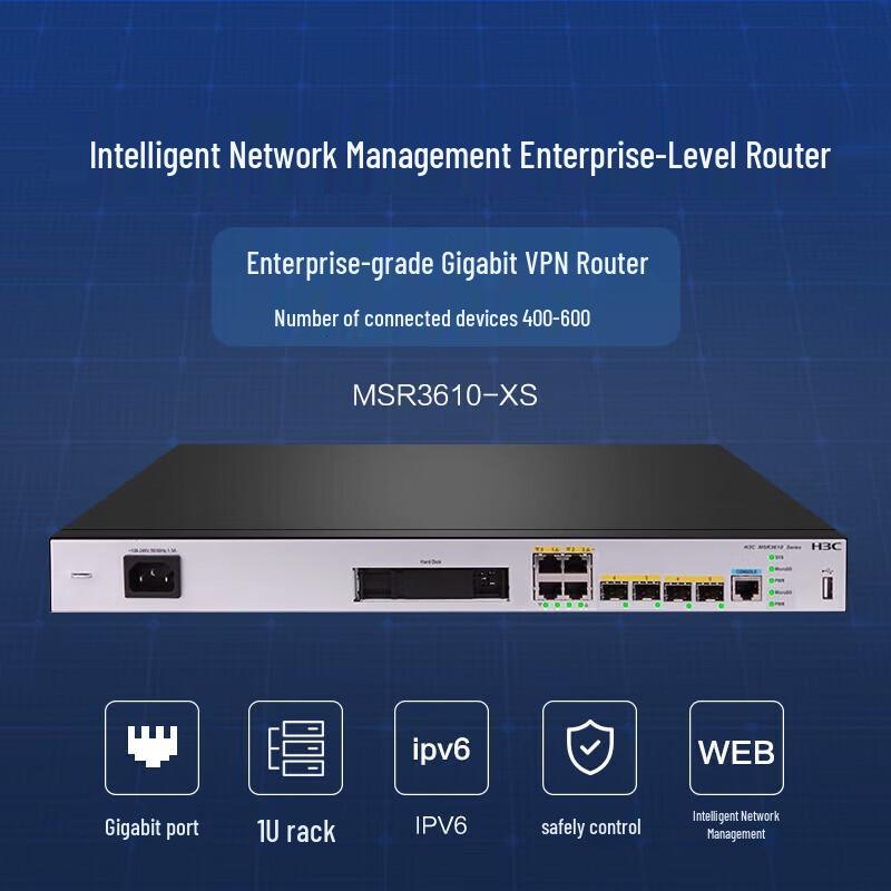 H3C MSR3610-XS Enterprise Gigabit Multi-WAN VPN Router (CN Version)