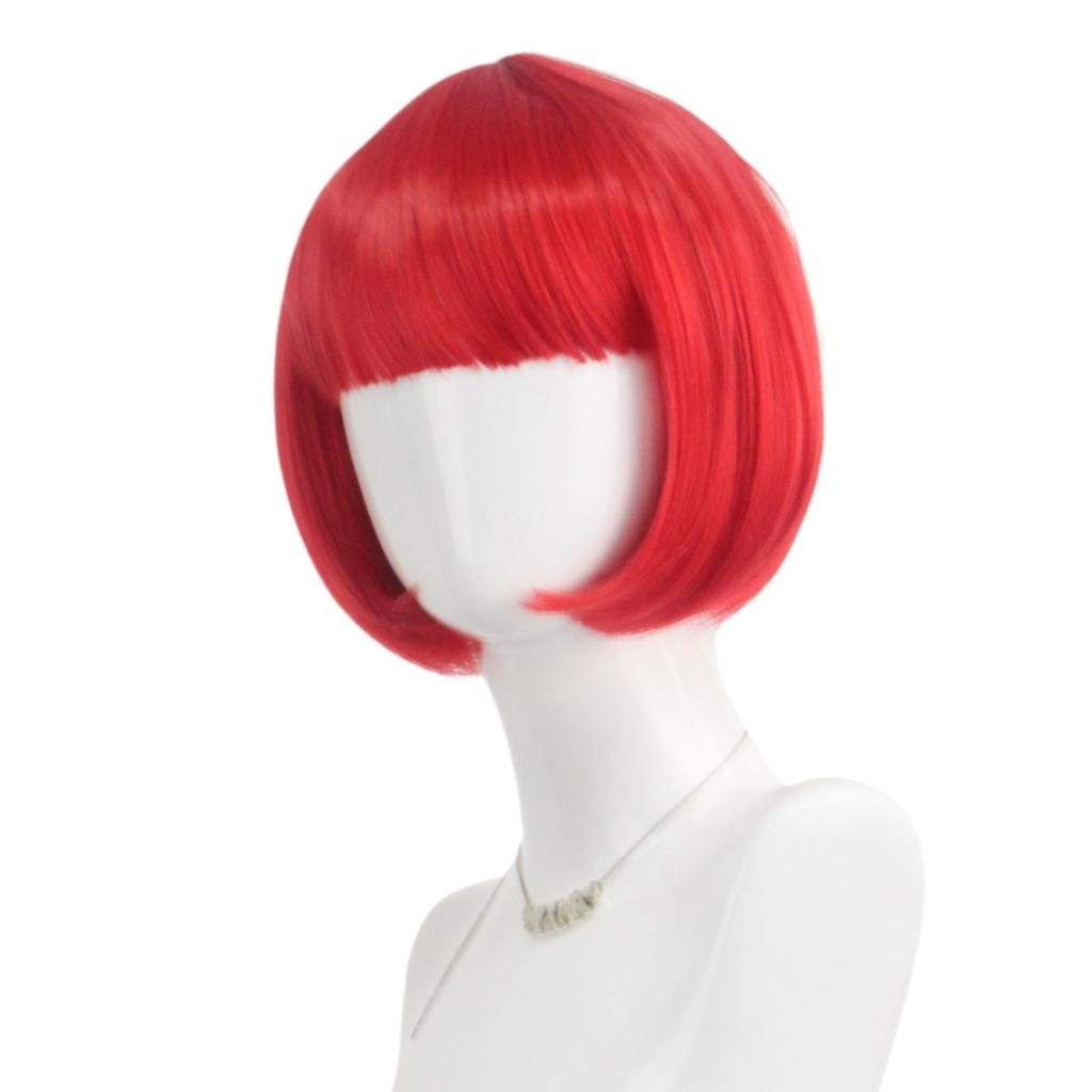 Einzigartige Mode mit mehreren synthetischen kurzen geraden Bob-Perücken mit Pony für Damen und Mädchen Cosplay Kostüm Party Geschenke