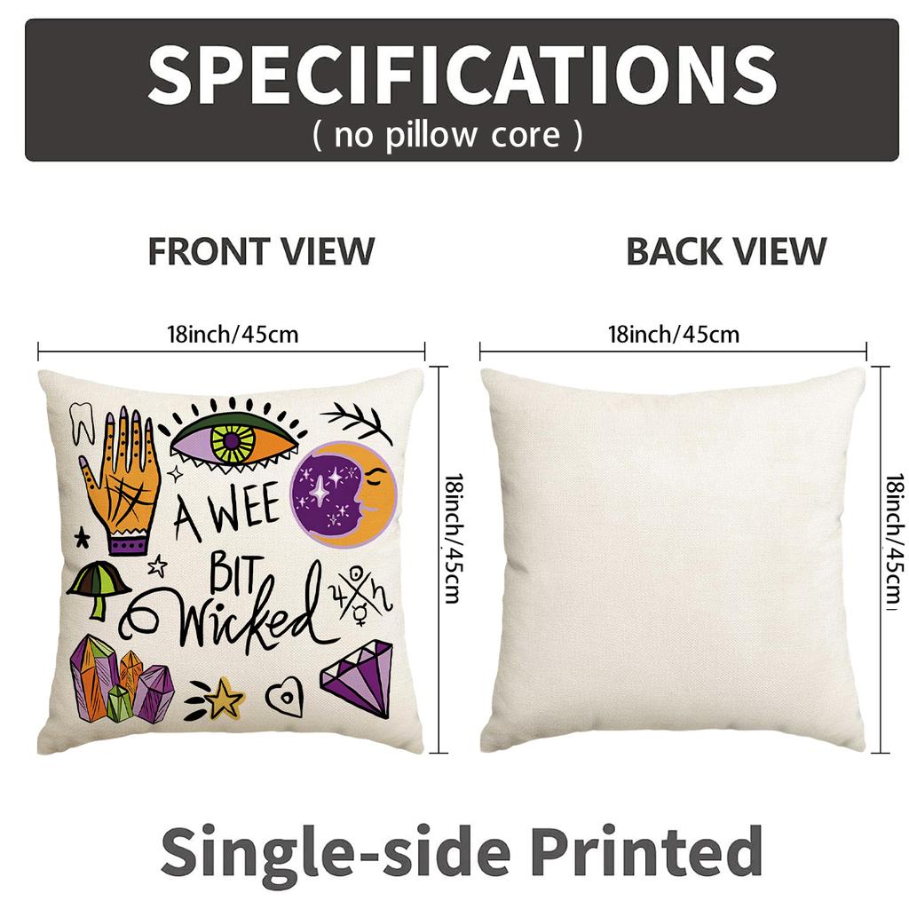 1/4 Halloween Pillowcase, Horror Witch Skull Cushion Cover, Decorative Sofa, Living Room, Bedroom Cushion Cover