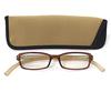Bayline Neck Readers Reading Glasses with PC Functionality (Shiny Beige/Clear Brown, 2.00 Strength)