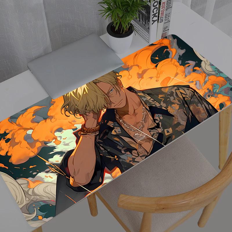 Large Mouse Pad One Piece Sanji Anime Office Desk Mats Pc Gaming Accessories Xxl Mouse Pad Laptop Keyboard Mat
