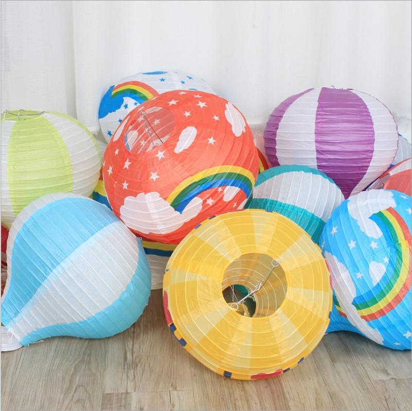 Commodity 1PC Santa Claus Elk Hot Air Balloon 12 Inch Paper Lantern Lampshade DIY Crafts Ceiling Hanging Xmas Decorations Party Supplies