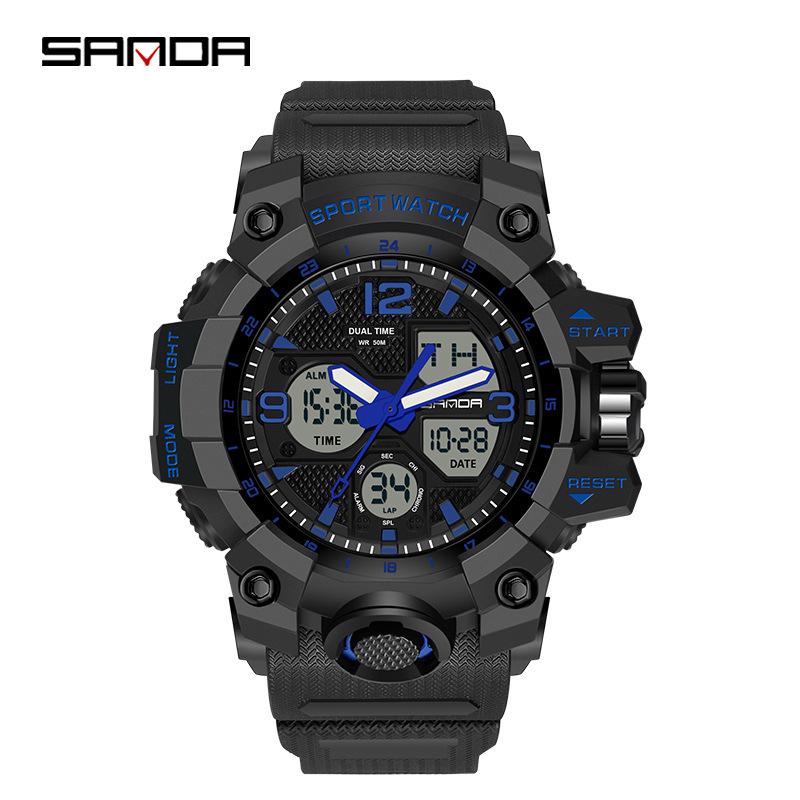 Sanda 3169 Multifunctional Youth Electronic Watch for Boys, Girls, Men & Women - Creative Wristwatch