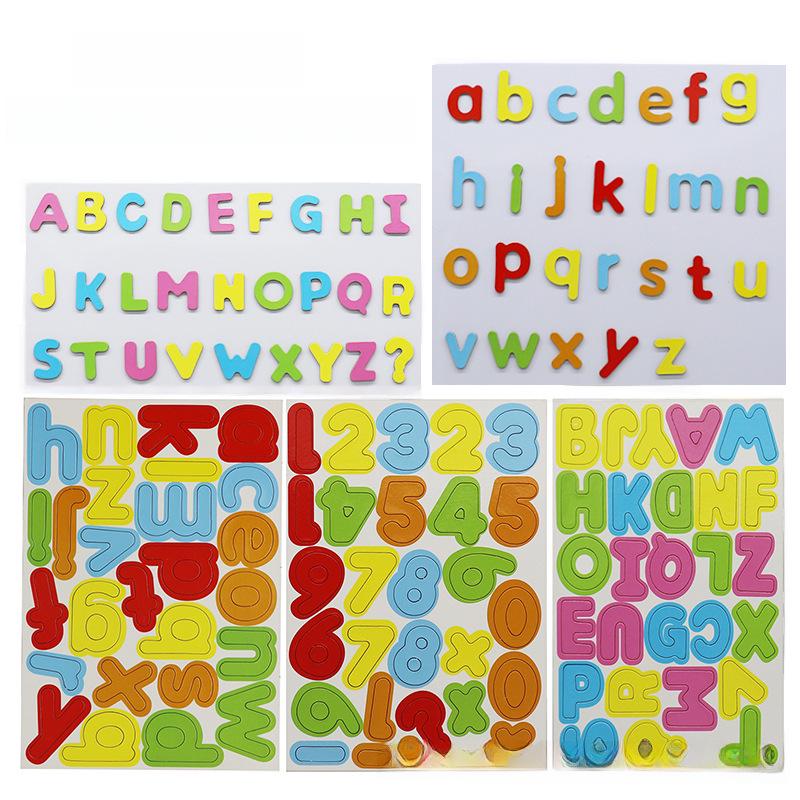 Tableau éducatif magnétique en bois avec lettres et chiffres colorés pour enfants