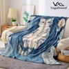 Cat & Fish School Flannel Blanket Warm Soft Halloween Christmas Couch Warm Cozy Decorative Decor Gift for All Season