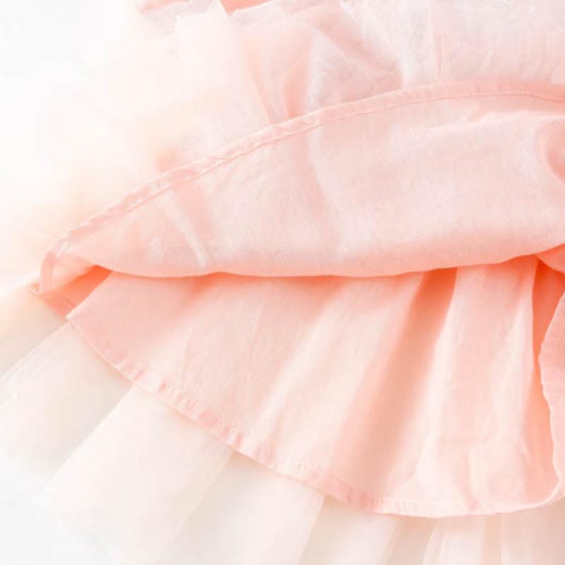 Kids Clothes Spring Summer Long Sleeve Thin Lace Tulle Dress Korean Style Girls Princess Fashion Sweet Fairy Mesh Dresses