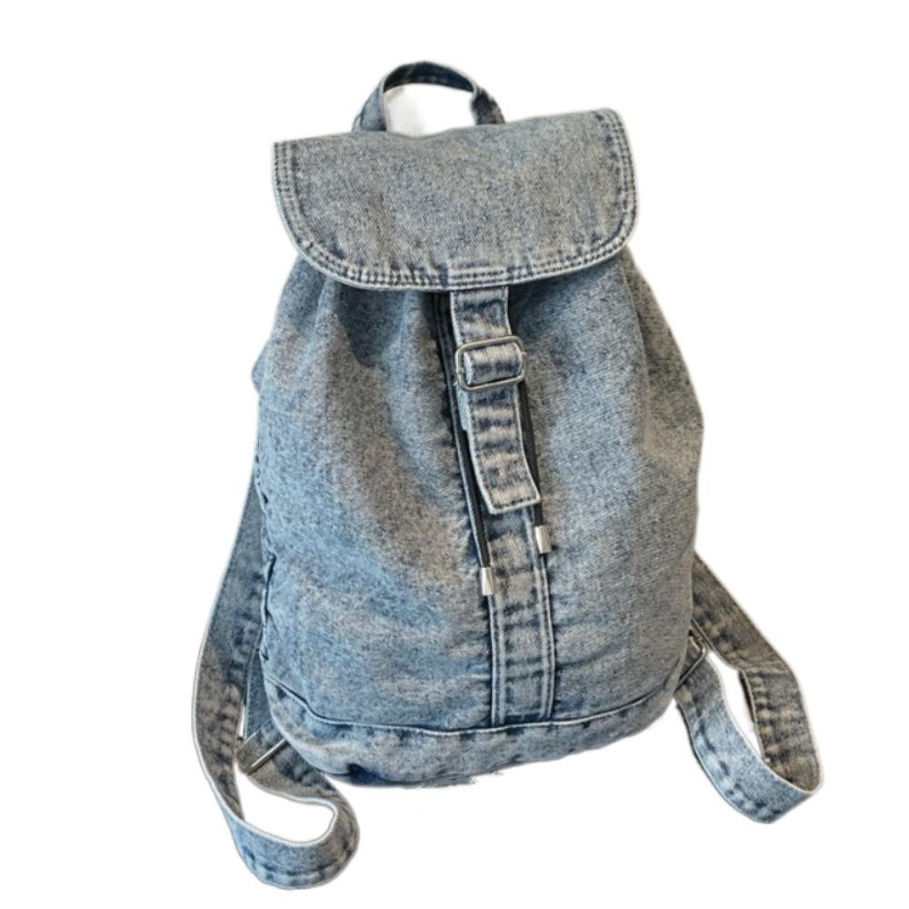 Vintage Denim Backpack Large Capacity Student Schoolbags High Quality Jeans Bookbags Female