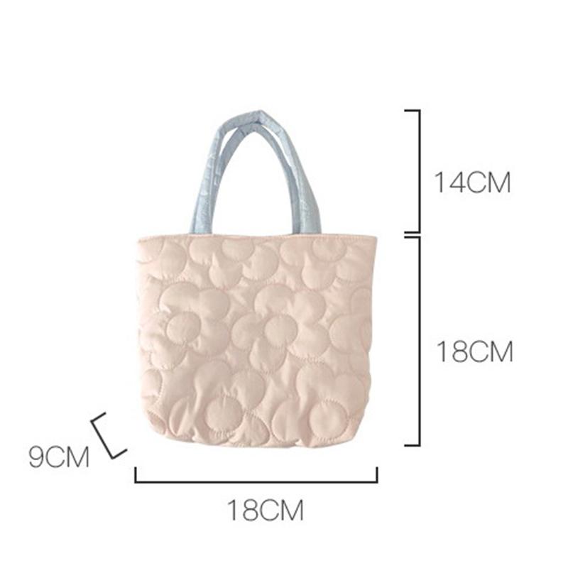 Sac de Rangement Portatif Matelassé Style Coréen pour Snacks Style Ins Sac à Bento Boîte à Lunch Sac à Main Sac Suspendu pour Chariot Sac à Main pour Femmes