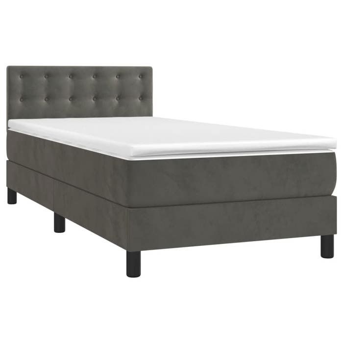Maison Exclusive - Lattenrost mit Matratze und LED Dunkelgrau 90x190cm