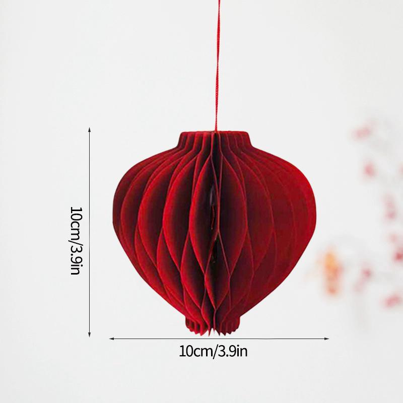 2026 New Year Decoration 3D Honeycomb Hanging Pendants Red Paper Lantern Christmas Navidad Decor Xmas New Year Hanging Ornament