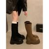 Small Man But Knee Boots Women's 2025 Autumn New Super Fire Fashion Versatile Retro Thick-soled Elastic Thin Boots