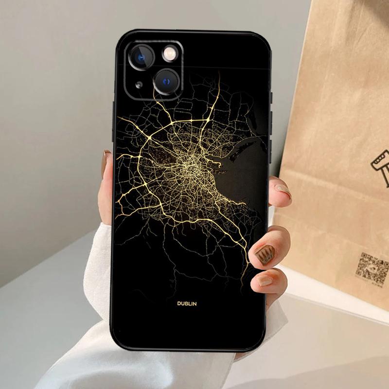 Paris London Amsterdam City Maps Case For iPhone 18 16 15 14 13 12 11 Pro Max XS XR X Plus 12 13 Mini Bumper Back Cover