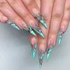 24Pcs Wine Red French Stiletto Press On Nails With 3D Bow Cherry Pearl Decor Detachable Fake Nail Tips